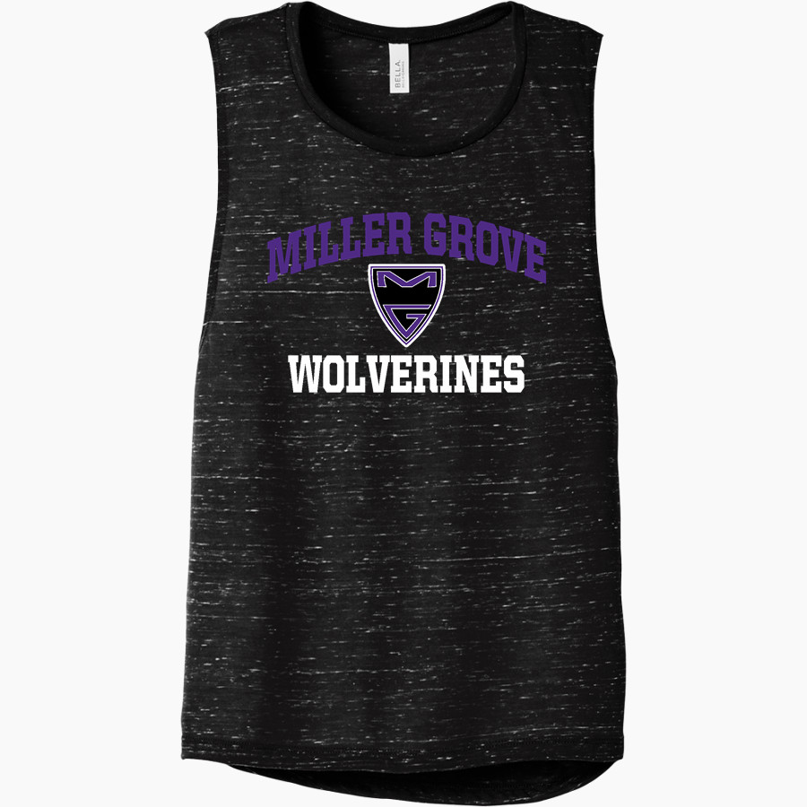 MILLER GROVE HIGH SCHOOL WOLVERINES <span class="pdp-name-mascot">MILLER GROVE WOLVERINES</span> Bella+Canvas Women's Flowy Scoop Muscle Tank