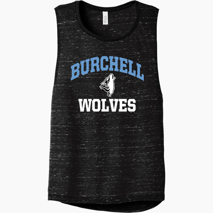 Burchell Wolves <span class="pdp-name-mascot">Burchell Wolves</span> Bella+Canvas Women's Flowy Scoop Muscle Tank