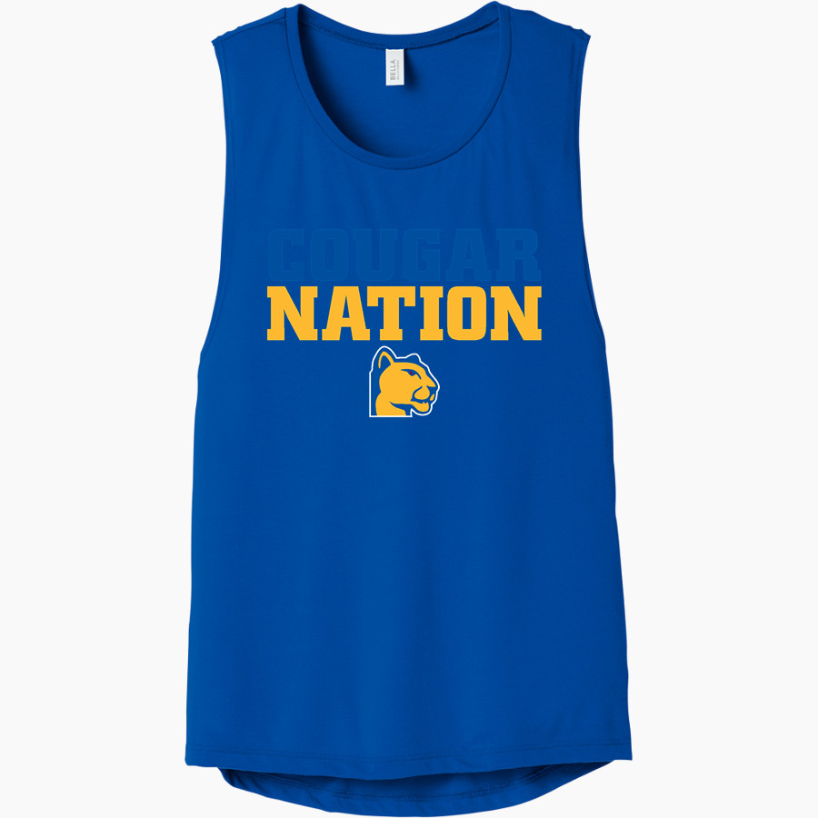 CULBRETH Cougars <span class="pdp-name-mascot">GREY CULBRETH MIDDLE SCHOOL Cougars</span> Bella+Canvas Women's Flowy Scoop Muscle Tank