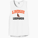 LINDSAY SCHOOL DISTRICT 9 LEOPARDS <span class="pdp-name-mascot">LINDSAY LEOPARDS</span> Bella+Canvas Women's Flowy Scoop Muscle Tank Front Thumbnail