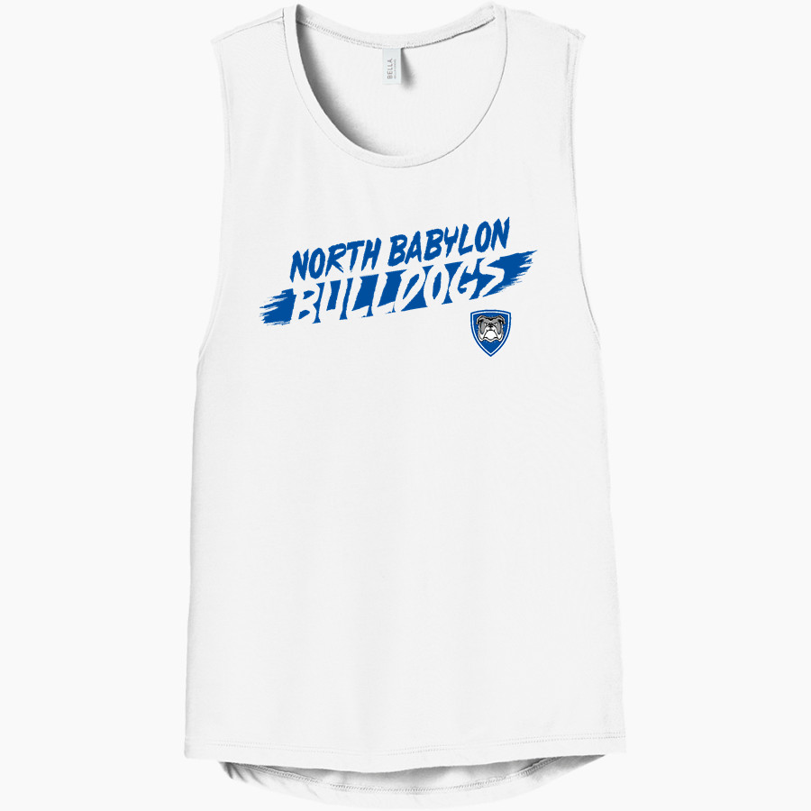 NORTH BABYLON HIGH SCHOOL BULLDOGS Bella+Canvas Women's Flowy Scoop Muscle Tank