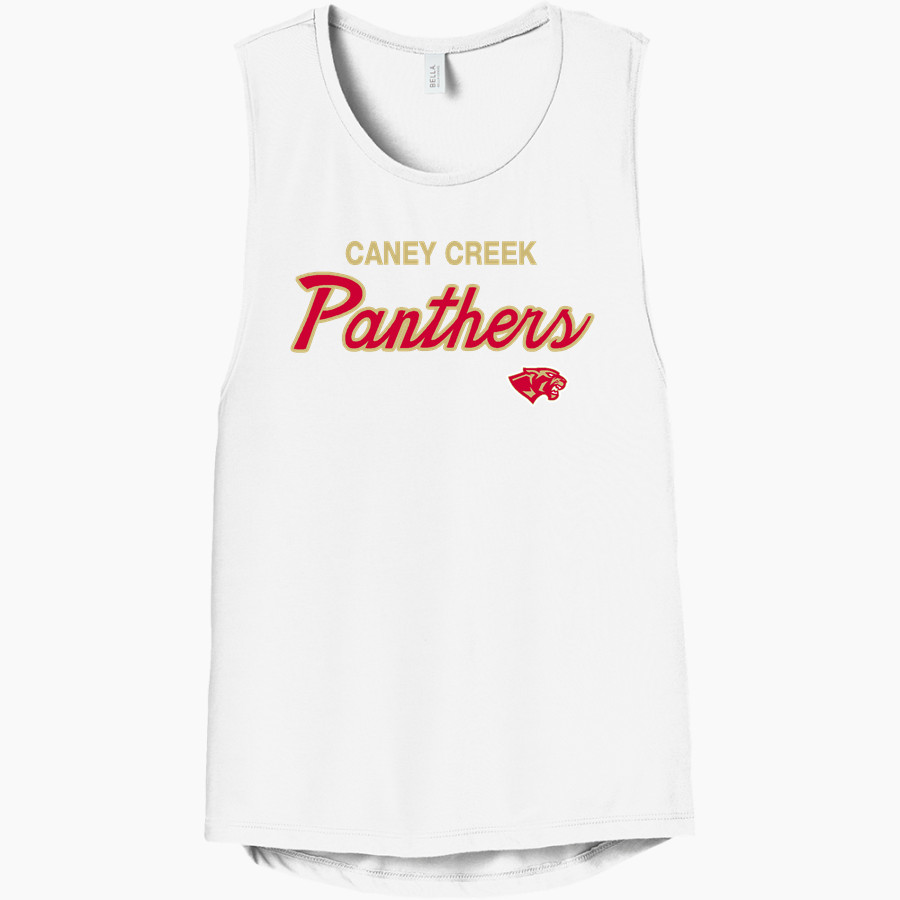 CANEY CREEK HIGH SCHOOL PANTHERS Bella+Canvas Women's Flowy Scoop Muscle Tank