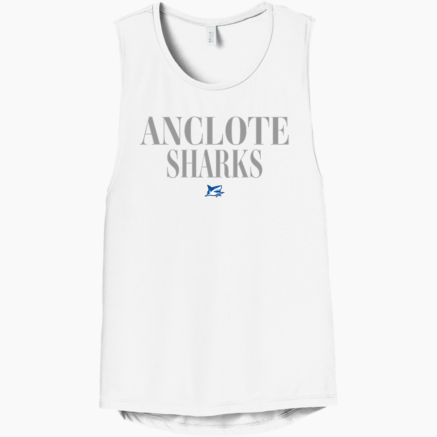 ANCLOTE HIGH SCHOOL SHARKS <span class="pdp-name-mascot">ANCLOTE SHARKS</span> Bella+Canvas Women's Flowy Scoop Muscle Tank