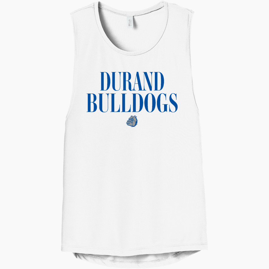 DURAND HIGH SCHOOL BULLDOGS <span class="pdp-name-mascot">DURAND BULLDOGS</span> Bella+Canvas Women's Flowy Scoop Muscle Tank