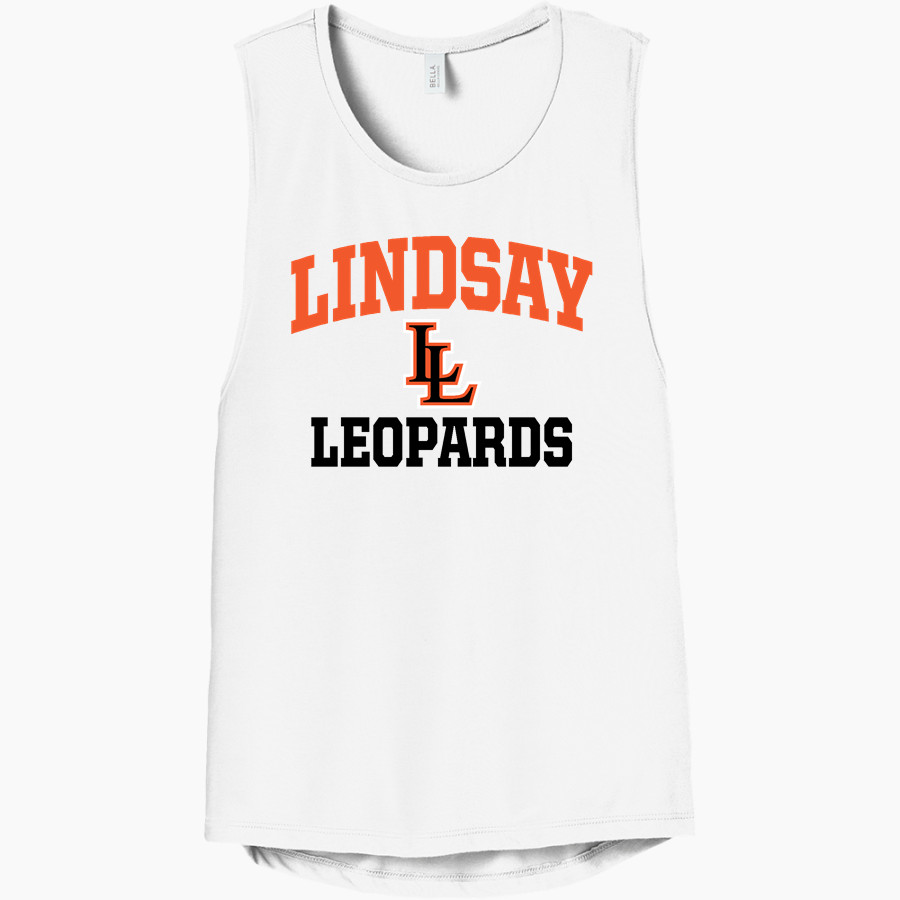 LINDSAY SCHOOL DISTRICT 9 LEOPARDS <span class="pdp-name-mascot">LINDSAY LEOPARDS</span> Bella+Canvas Women's Flowy Scoop Muscle Tank