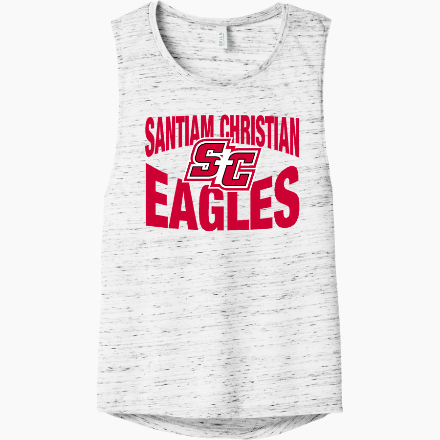 SANTIAM CHRISTIAN HIGH SCHOOL EAGLES Bella+Canvas Women's Flowy Scoop Muscle Tank