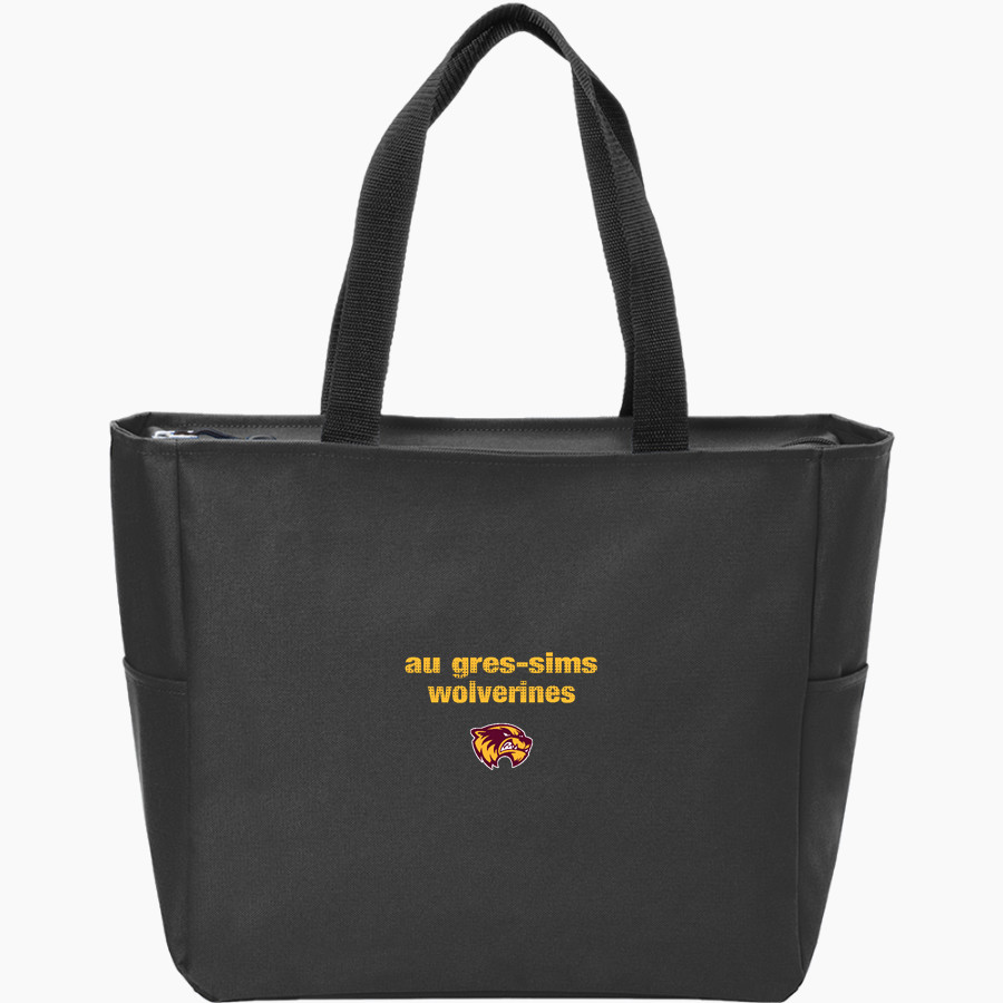 Au Gres-Sims HIGH SCHOOL WOLVERINES <span class="pdp-name-mascot">AU GRES - SIMS WOLVERINES</span> Port Authority Essential Zip Tote