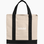 CROM 0 <span class="pdp-name-mascot">CROM Corp</span> Port Authority Cotton Canvas Two-Tone Tote Front Thumbnail