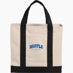 BARTLE Dolphins <span class="pdp-name-mascot">BARTLE ELEMENTARY SCHOOL Dolphins</span> Port Authority Cotton Canvas Two-Tone Tote Front Thumbnail