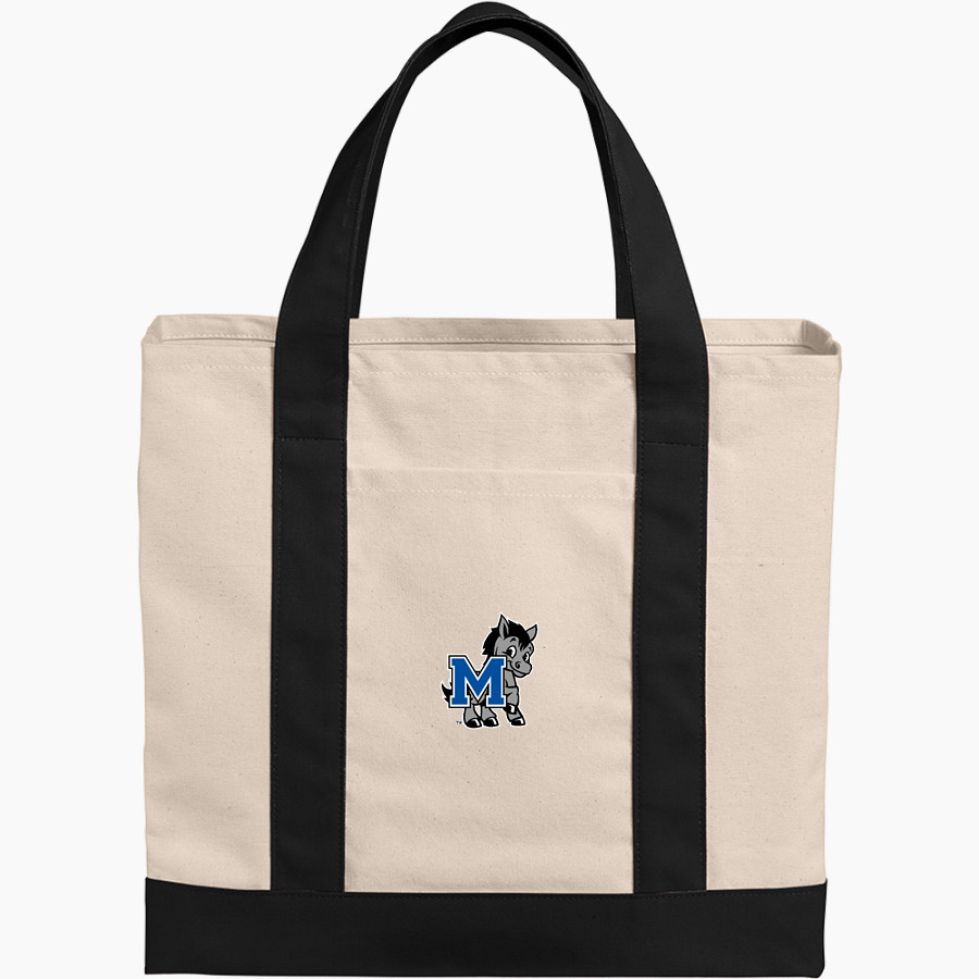 MacArthur Elementary Mustangs Port Authority Cotton Canvas Two-Tone Tote