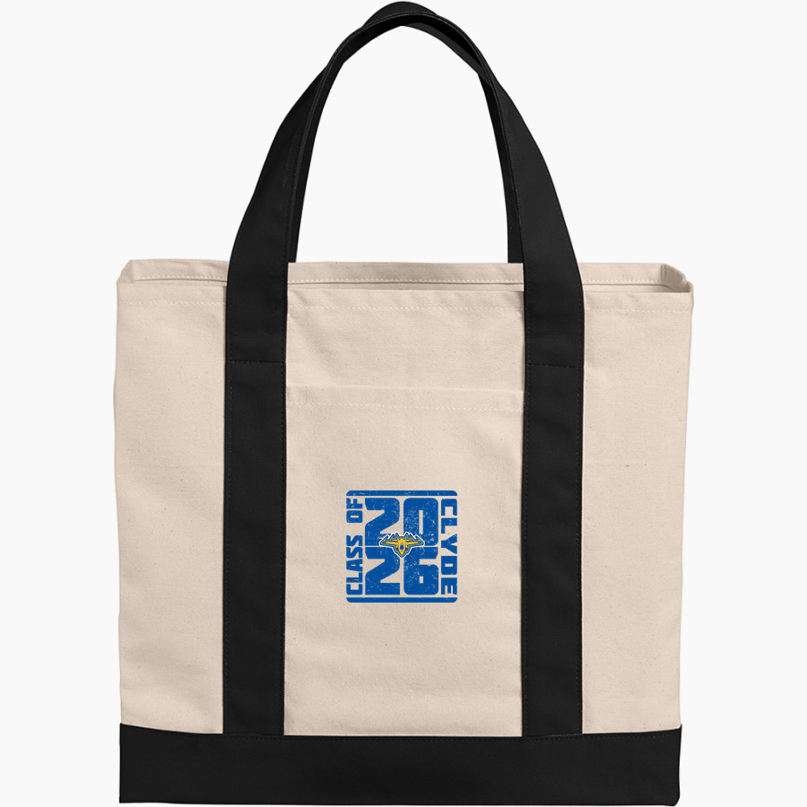 CLYDE HIGH SCHOOL FLIERS <span class="pdp-name-mascot">CLYDE FLIERS</span> Port Authority Cotton Canvas Two-Tone Tote