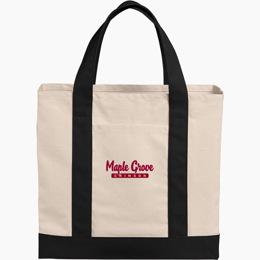Maple Grove Crimson <span class="pdp-name-mascot">Maple Grove Crimson</span> Port Authority Cotton Canvas Two-Tone Tote
