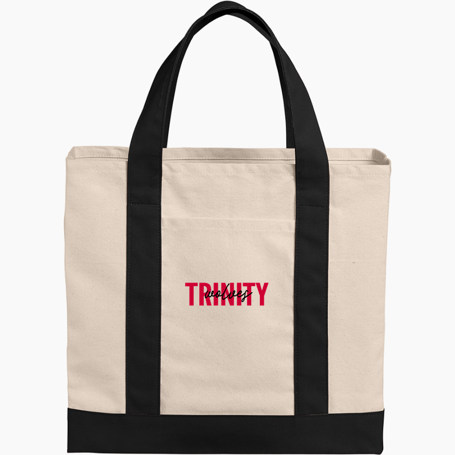TRINITY HIGH SCHOOL WOLVES Port Authority Cotton Canvas Two-Tone Tote