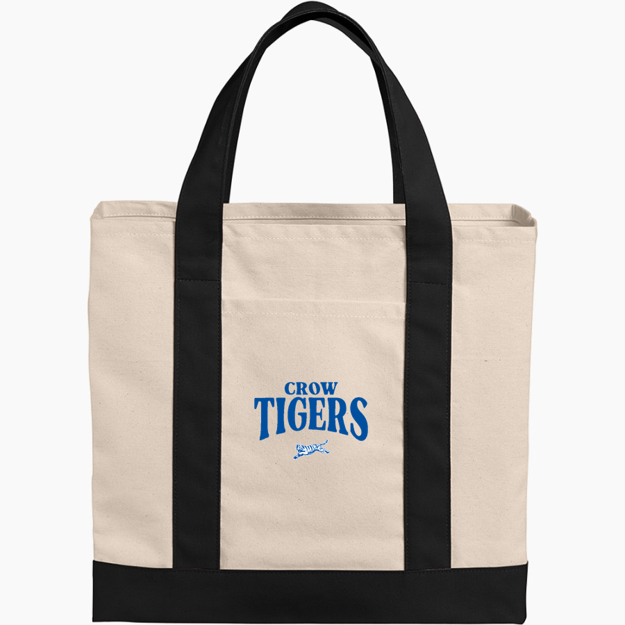 Crow Tigers <span class="pdp-name-mascot">Crow Middle School Tigers</span> Port Authority Cotton Canvas Two-Tone Tote
