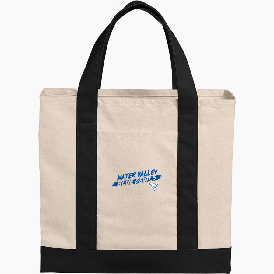 WATER VALLEY HIGH SCHOOL BLUE DEVILS Port Authority Cotton Canvas Two-Tone Tote