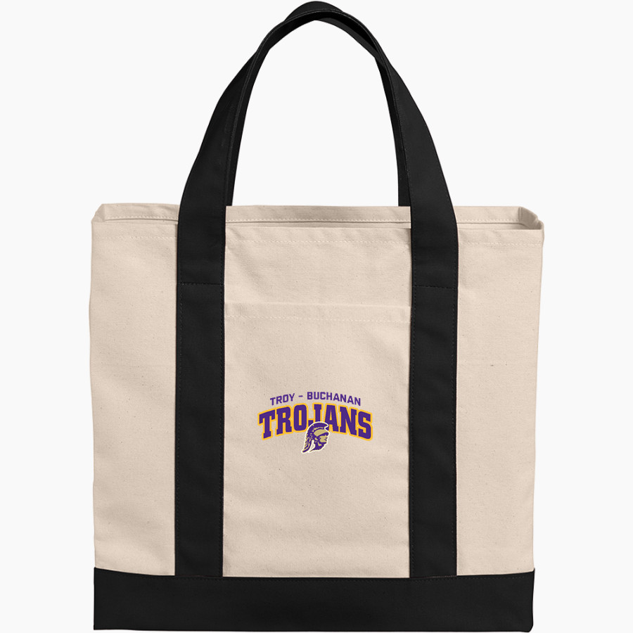 TROY-BUCHANAN HIGH SCHOOL TROJANS <span class="pdp-name-mascot">TROY - BUCHANAN TROJANS</span> Port Authority Cotton Canvas Two-Tone Tote