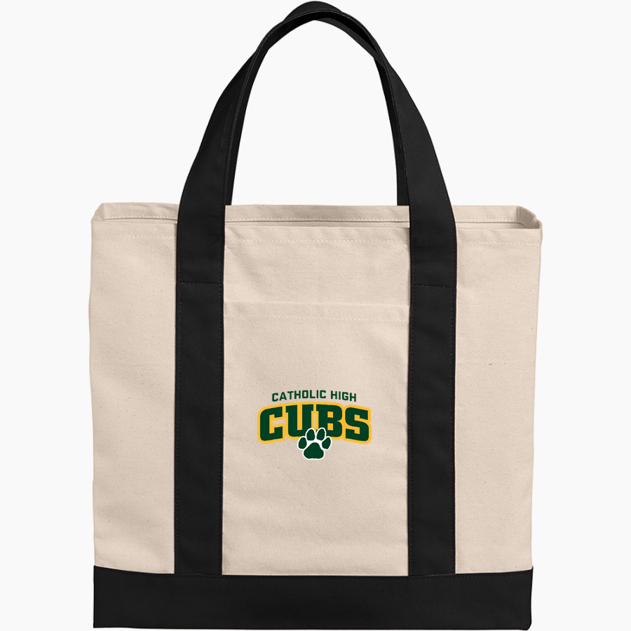 Catholic High home of the Cubs <span class="pdp-name-mascot">Catholic High Cubs</span> Port Authority Cotton Canvas Two-Tone Tote