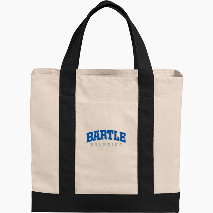 BARTLE Dolphins <span class="pdp-name-mascot">BARTLE ELEMENTARY SCHOOL Dolphins</span> Port Authority Cotton Canvas Two-Tone Tote