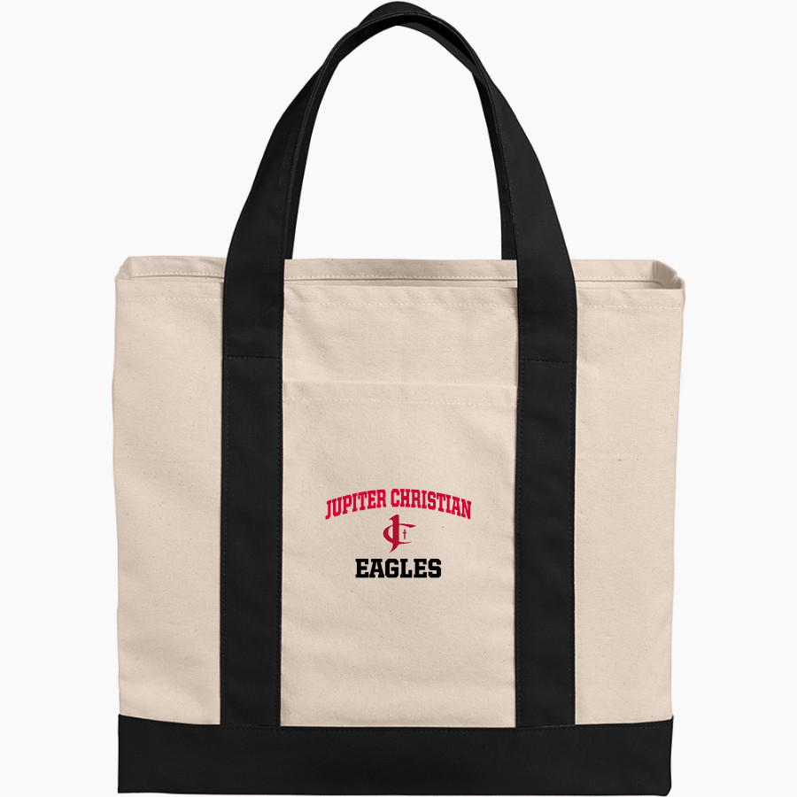 Jupiter Christian Eagles Port Authority Cotton Canvas Two-Tone Tote