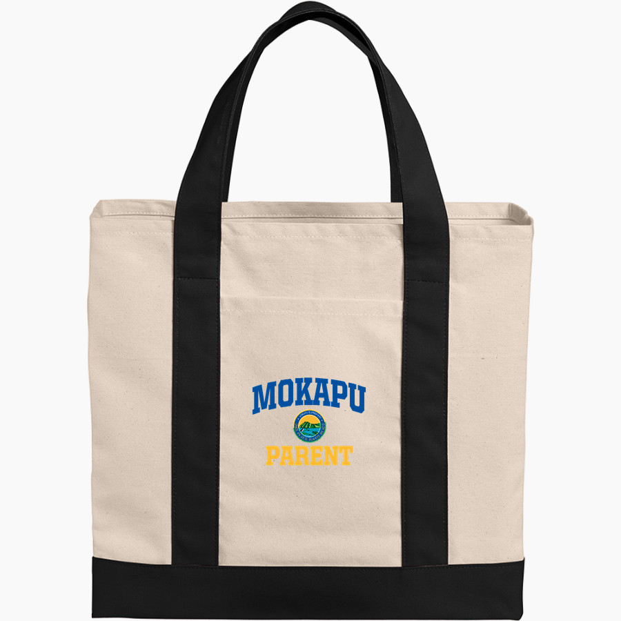 Mokapu Ae'o <span class="pdp-name-mascot">Mōkapu Elementary Ae'o</span> Port Authority Cotton Canvas Two-Tone Tote