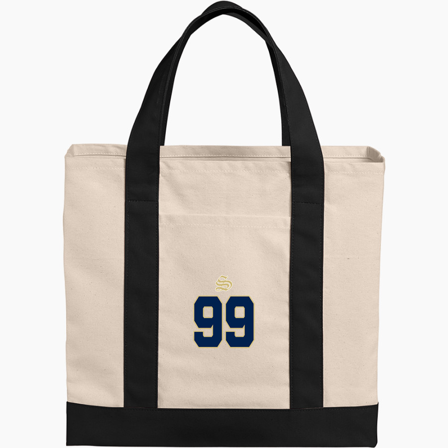 E E SMITH HIGH SCHOOL GOLDEN BULLS <span class="pdp-name-mascot">E E SMITH GOLDEN BULLS</span> Port Authority Cotton Canvas Two-Tone Tote