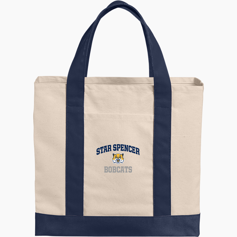 STAR SPENCER HIGH SCHOOL BOBCATS <span class="pdp-name-mascot">STAR SPENCER BOBCATS</span> Port Authority Cotton Canvas Two-Tone Tote