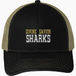 Divine Savior Academy Sharks <span class="pdp-name-mascot">Divine Savior Sharks</span> Port Authority Snapback Trucker Cap Front Thumbnail