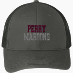 PERRY HIGH SCHOOL MAROONS Port Authority Snapback Trucker Cap Front Thumbnail