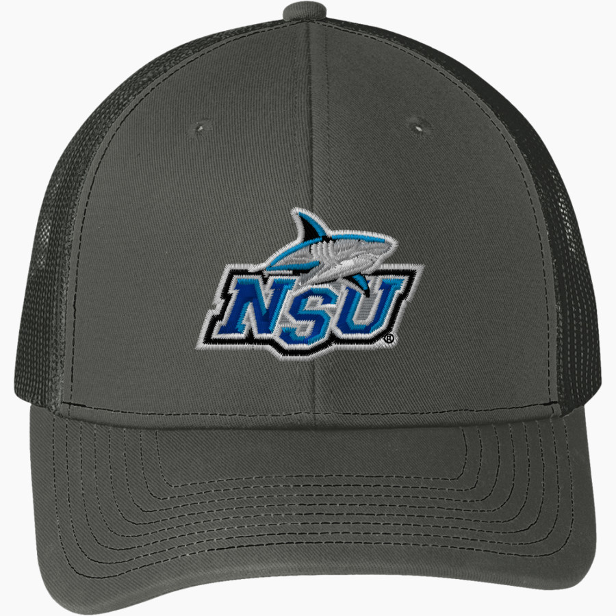 Nova Southeastern University Sharks Online Store <span class="pdp-name-mascot">Nova Southeastern University Sharks</span> Port Authority Snapback Trucker Cap