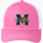 Monroe University-New Rochelle Mustangs Port Authority Snapback Trucker Cap Front Thumbnail