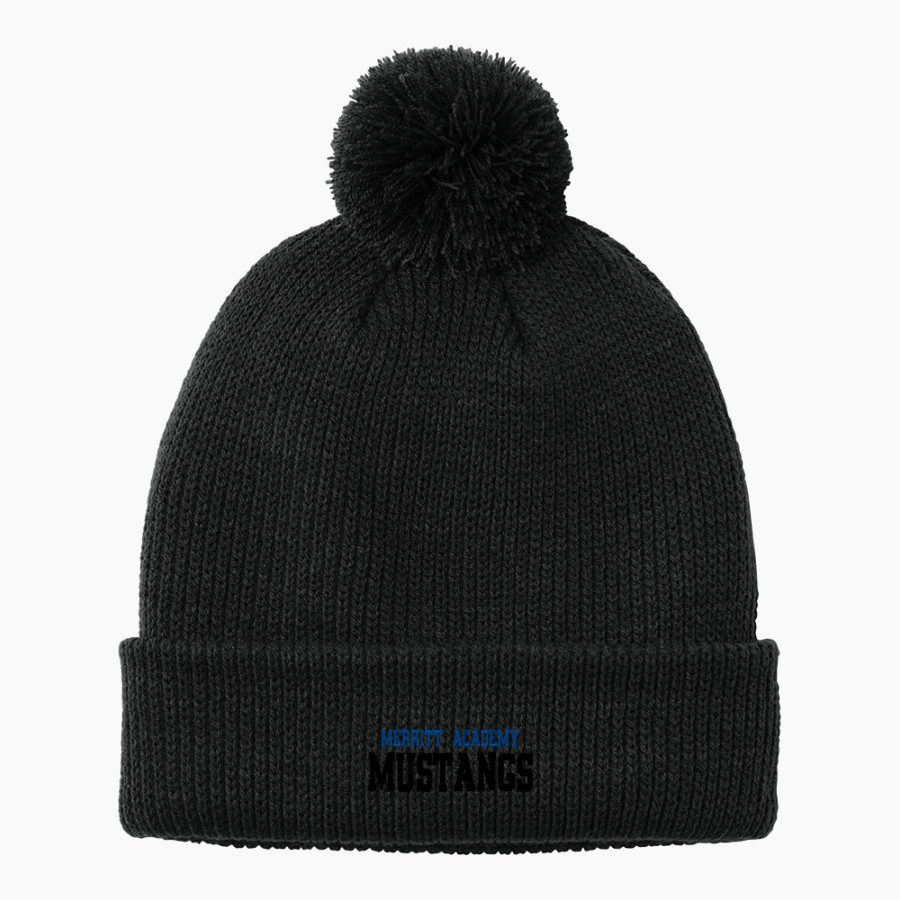 MERRITT ACADEMY HIGH SCHOOL MUSTANGS Port Authority Cozy Pom Beanie