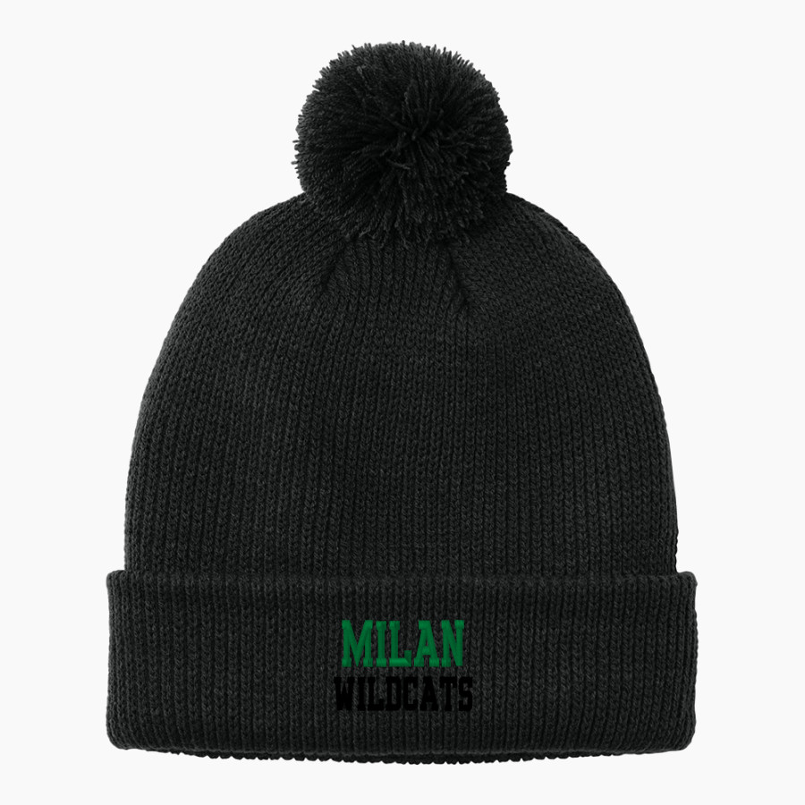 MILAN HIGH SCHOOL WILDCATS <span class="pdp-name-mascot">MILAN WILDCATS</span> Port Authority Cozy Pom Beanie