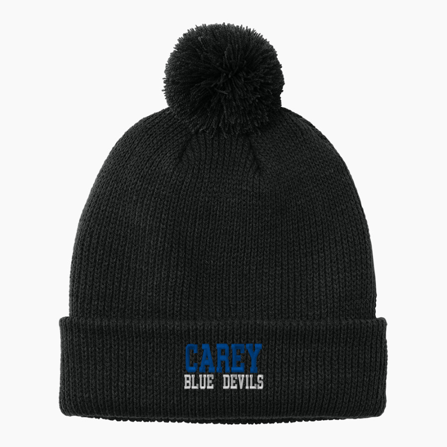 CAREY HIGH SCHOOL BLUE DEVILS <span class="pdp-name-mascot">CAREY BLUE DEVILS</span> Port Authority Cozy Pom Beanie