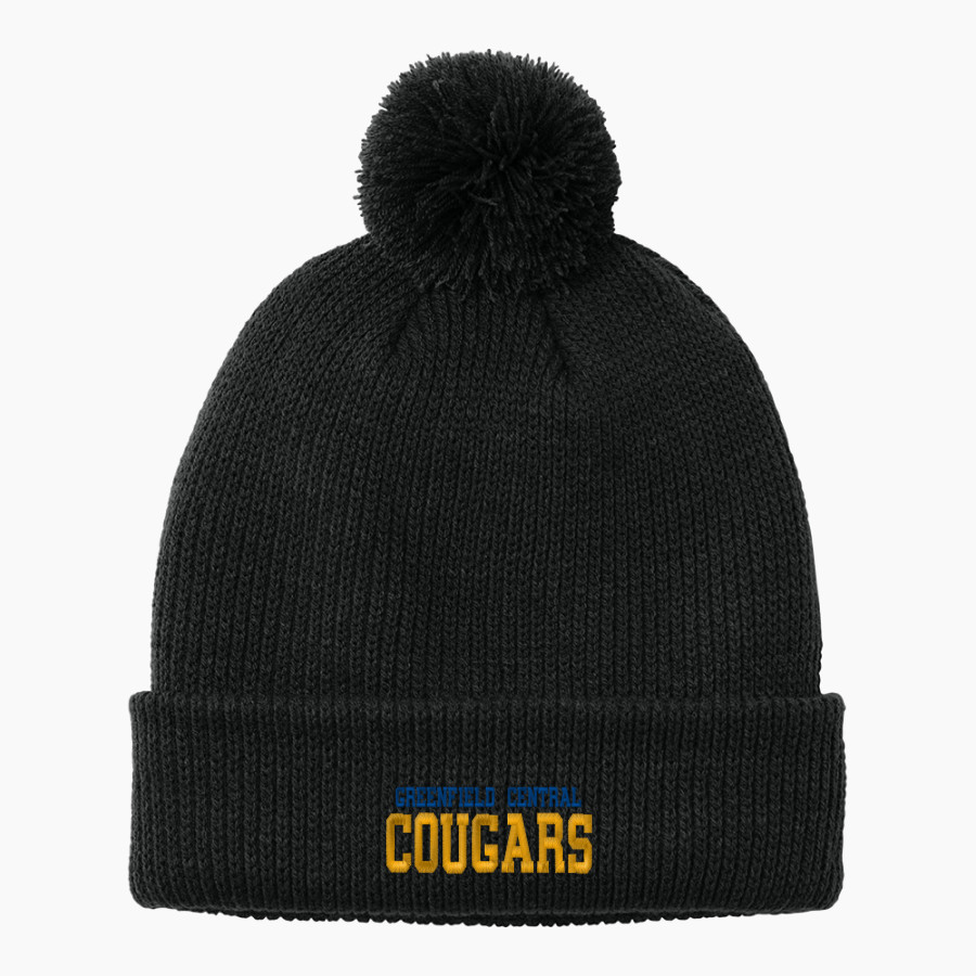 Greenfield Central Cougars Online Store <span class="pdp-name-mascot">Greenfield-Central Cougars</span> Port Authority Cozy Pom Beanie
