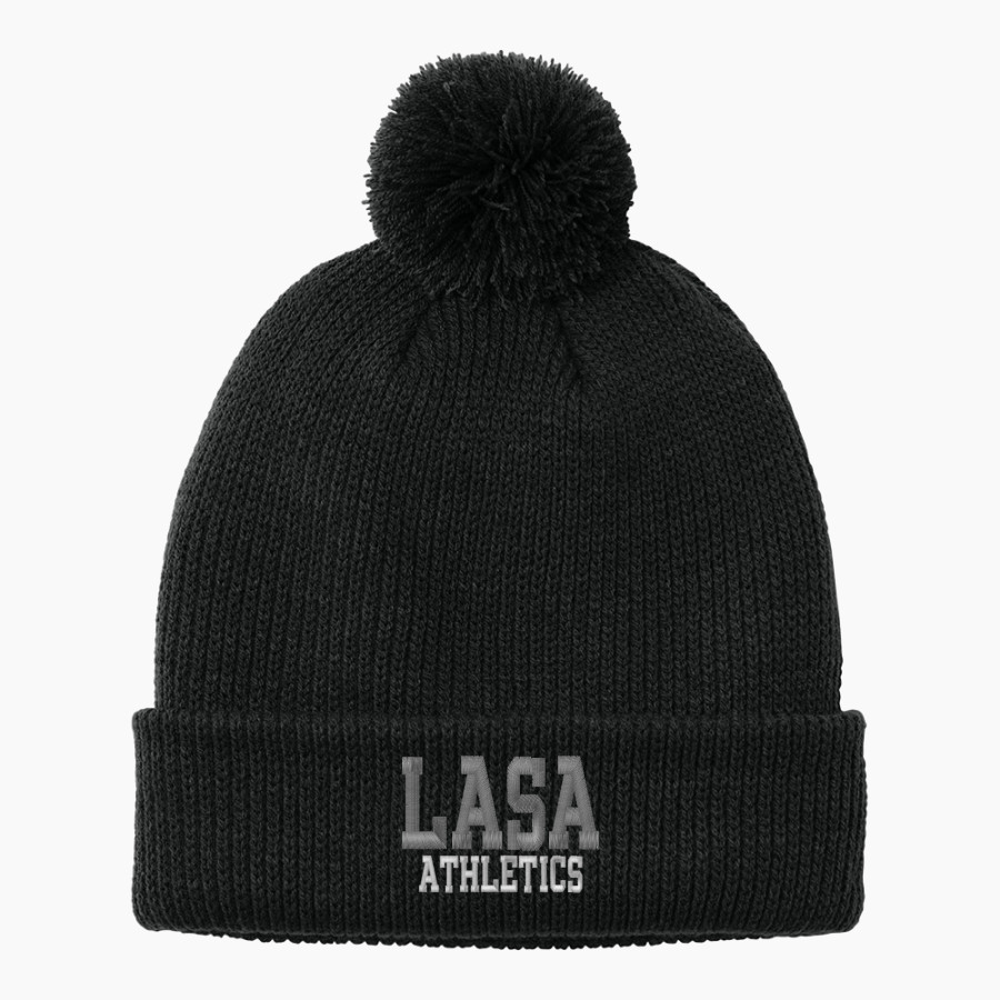 Liberal Arts and Science Academy Raptors Port Authority Cozy Pom Beanie