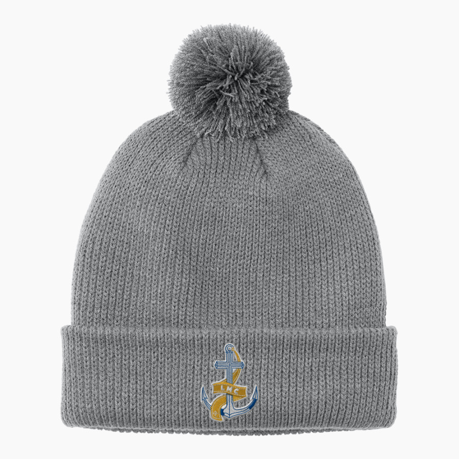 LAKE MICHIGAN CATHOLIC HIGH SCH LAKER FISH <span class="pdp-name-mascot">LAKE MICHIGAN LAKER FISH</span> Port Authority Cozy Pom Beanie