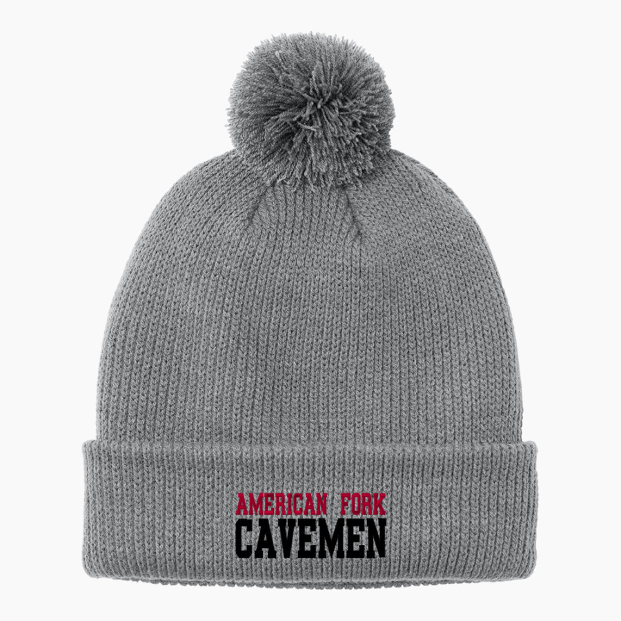 AMERICAN FORK HIGH SCHOOL CAVEMEN <span class="pdp-name-mascot">AMERICAN FORK CAVEMEN</span> Port Authority Cozy Pom Beanie