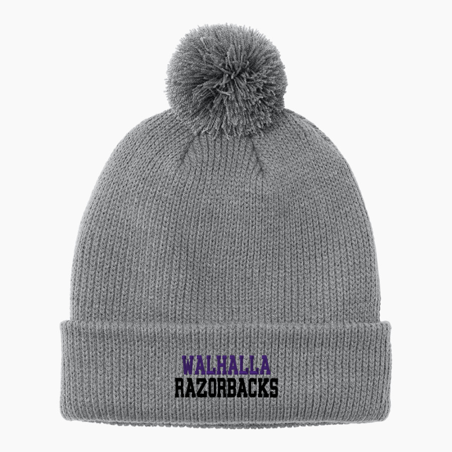 WALHALLA HIGH SCHOOL RAZORBACKS <span class="pdp-name-mascot">WALHALLA RAZORBACKS</span> Port Authority Cozy Pom Beanie