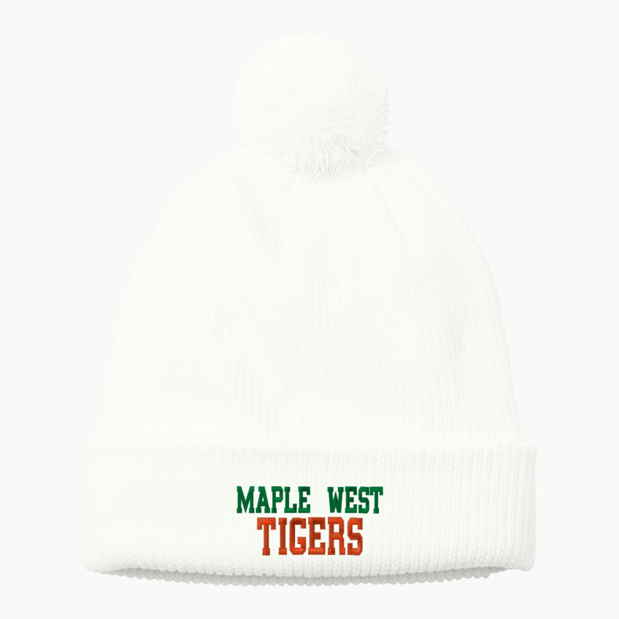 Maple West Tigers Port Authority Cozy Pom Beanie