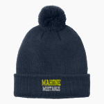 Mahone Mustangs Port Authority Cozy Pom Beanie Front Thumbnail