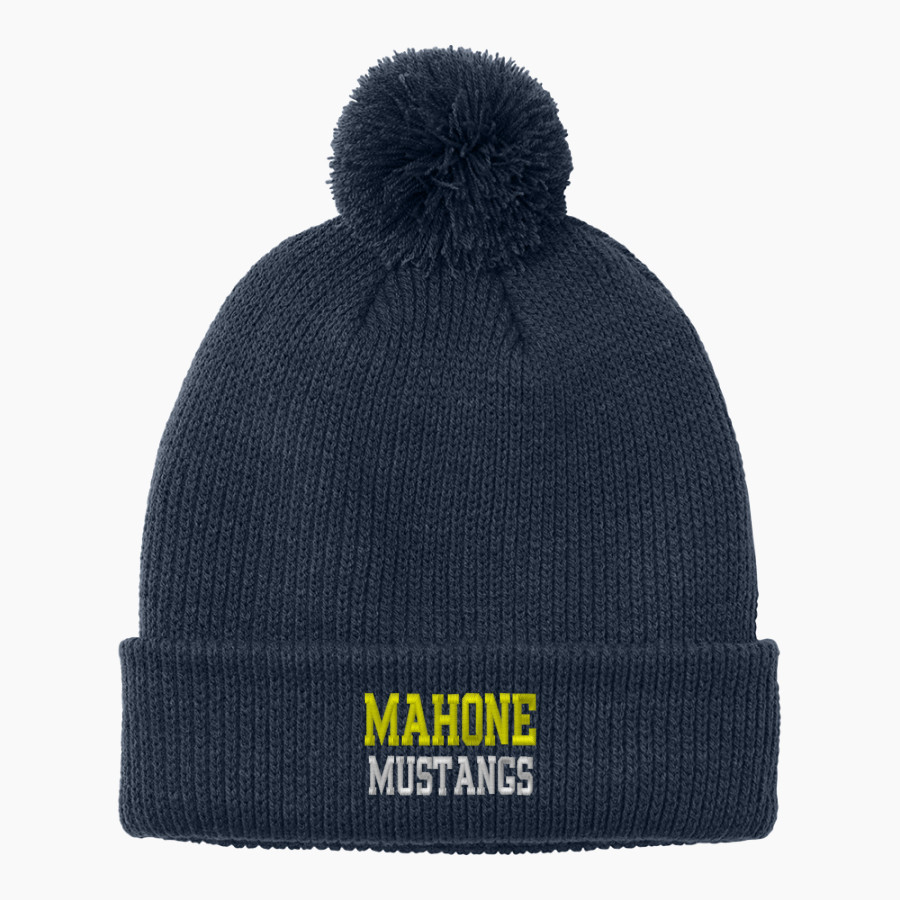 Mahone Mustangs Port Authority Cozy Pom Beanie