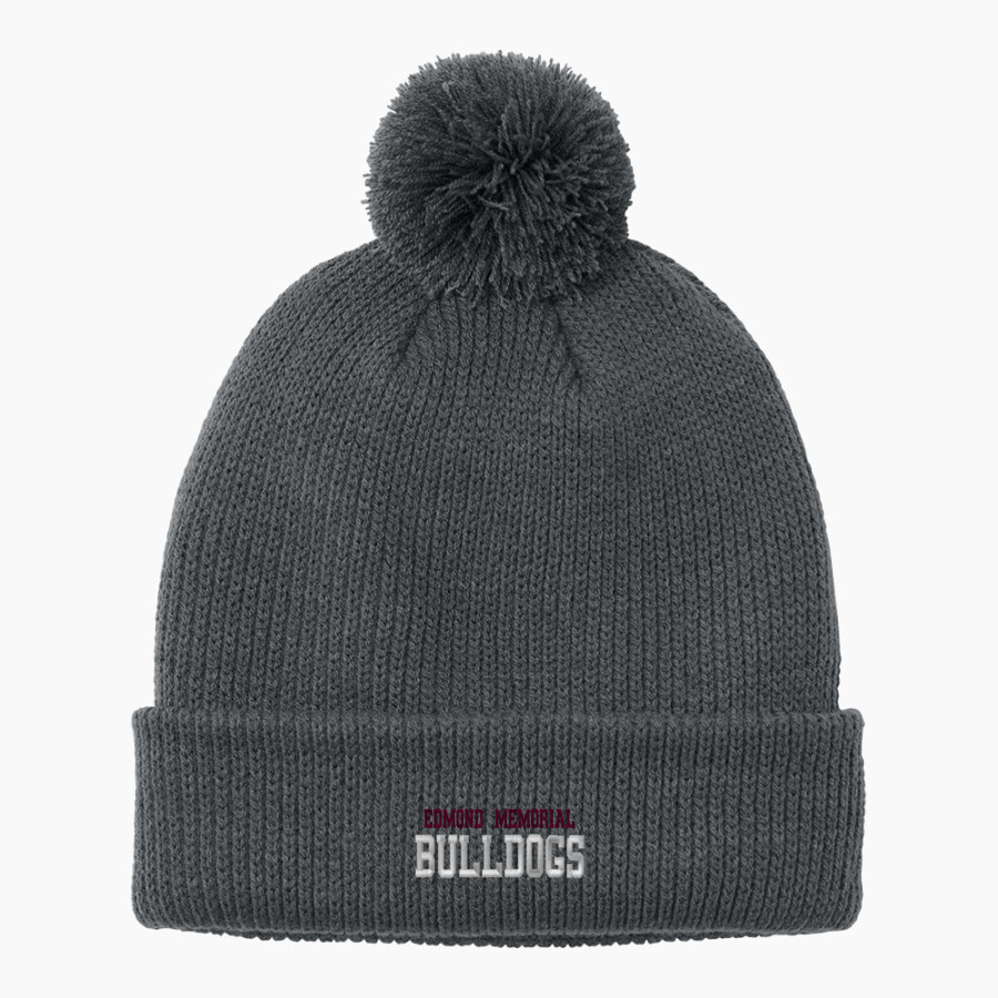EDMOND MEMORIAL HIGH SCHOOL BULLDOGS <span class="pdp-name-mascot">EDMOND MEMORIAL BULLDOGS</span> Port Authority Cozy Pom Beanie
