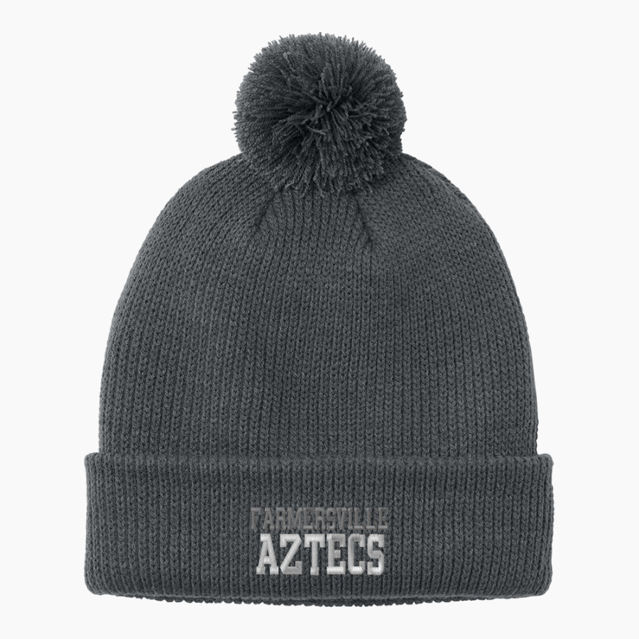 FARMERSVILLE HIGH SCHOOL AZTECS <span class="pdp-name-mascot">FARMERSVILLE AZTECS</span> Port Authority Cozy Pom Beanie