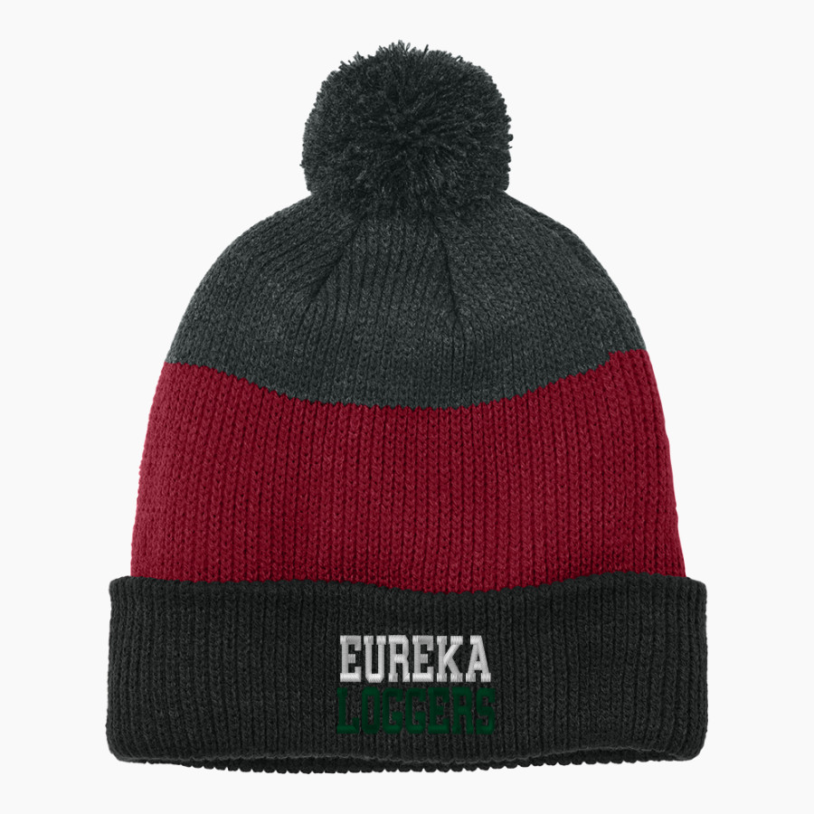 Eureka Loggers <span class="pdp-name-mascot">Eureka High Loggers</span> Port Authority Cozy Striped Pom Beanie