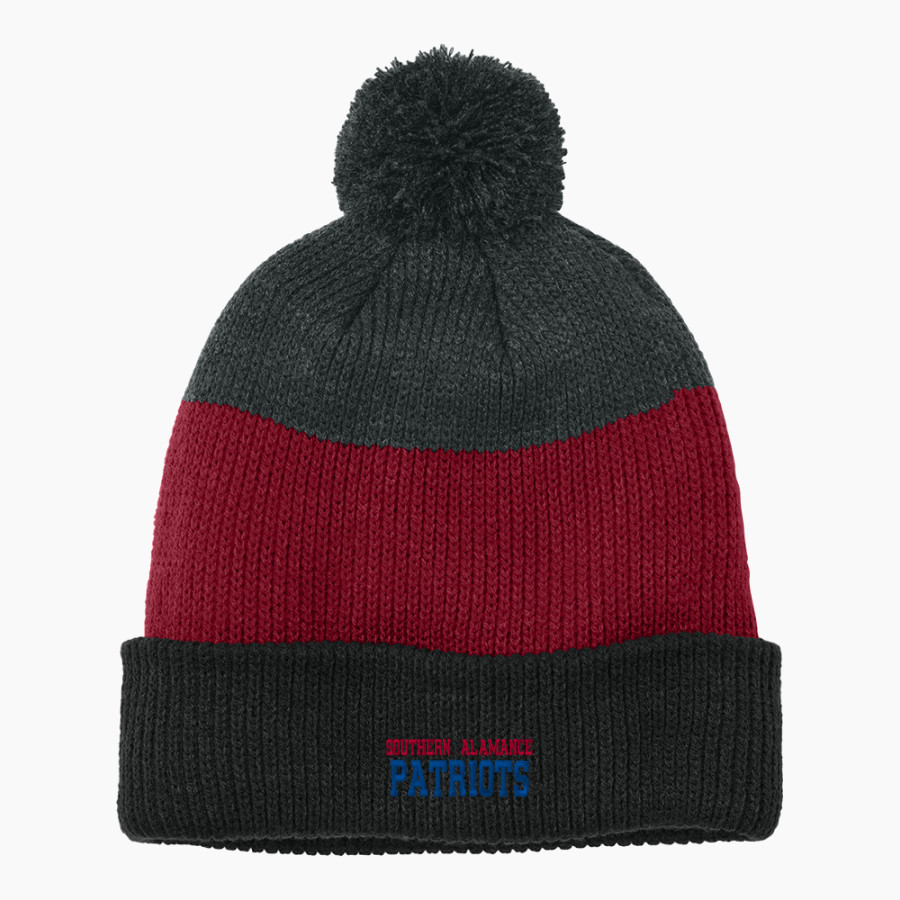 Southern Alamance Patriots <span class="pdp-name-mascot">Southern Alamance Patriots</span> Port Authority Cozy Striped Pom Beanie