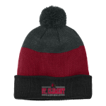 St. Clement Cardinals <span class="pdp-name-mascot">St. Clement School Cardinals</span> Port Authority Cozy Striped Pom Beanie Front Thumbnail