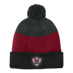 Manor Independent School District Mustangs And Knights <span class="pdp-name-mascot">Manor Independent Mustangs And Knights</span> Port Authority Cozy Striped Pom Beanie Front Thumbnail