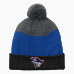 Clarkson-Leigh Patriots <span class="pdp-name-mascot">Clarkson-Leigh Patriots</span> Port Authority Cozy Striped Pom Beanie Front Thumbnail