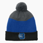 BANDERA HIGH SCHOOL BULLDOGS Port Authority Cozy Striped Pom Beanie Front Thumbnail