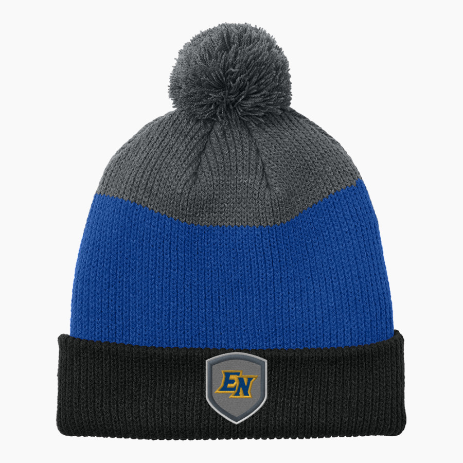 EAST NOBLE HIGH SCHOOL KNIGHTS <span class="pdp-name-mascot">EAST NOBLE KNIGHTS</span> Port Authority Cozy Striped Pom Beanie